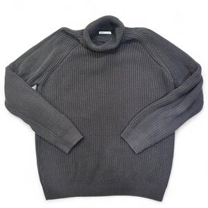 Zara Ribbed Long Sleeve Cotton Turtleneck Sweater, Size L